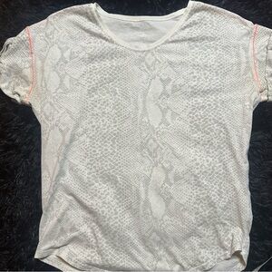 127 Lululemon White Snake Print Top- Best for size S